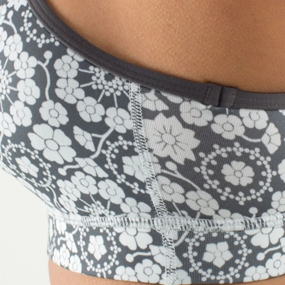 Lululemon Flow Y‎ Bra IV Twiggy Printed Nimbus/Soot Light XXS